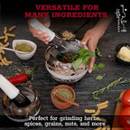 Gusto Nostro Natural Marble Mortar and Pestle Set | 6 Inch - 3.5 Cup Extra Large Mortar Pestle Set for Grinding Herbs, Nuts, Grains | Pesto Grinding and Guacamole Stone Bowl | Marble Spice Crusher