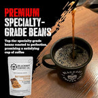 Blackout Coffee Butterscotch Toffee Flavored Ground Coffee – Medium Roast, Smooth Taste, Guilt-Free Indulgence – Freshly Roasted 12oz Pouch, American Made