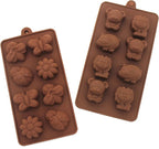 Non-stick Candy Jelly Molds, Chocolate Molds, Soap Molds, Silicone Baking Molds - Forest Cute Theme Happy Bear, Lion, Hippo - More Fun, Toy Kids Set, Set of 2 (Animal)