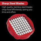 Slap Chop French Fry Potato Cutter Onion Chopper Apple Dicer - Easily Cut in Seconds - Stainless Steel Blades - No Mess Container - Slice French Fries, Fruit, and More - Dishwasher Safe
