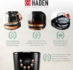HADEN Heritage 1.7 Liter Stainless Steel Electric Kettle Bundled with 12 Cup Drip Coffee Maker, Coffee Machine with Auto Shut-Off, Black & Copper
