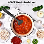 14in Extra Large Silicone Spatula: U-Taste 600ºF Heat Resistant Flexible Silicon Mixing Stirring Cooking Scraping Baking Bowl Scraper Seamless Spreader for Kitchen Nonstick Cookware (Black)