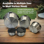 Stainless steel food storage containers leak proof & airtight lids for Kitchen,stainless steel bowl,meal prep lunch box,freezer and microwave safe (5-piece)