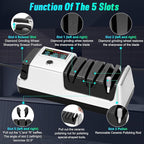 Upgrade 5 in 1 Electric Knife Sharpener with LCD Screen, 3 Rotational Speed Adjustable, 100% Diamond Abrasives, knife sharpener for Straight, Serrated, Meat Cleaver, Ceramic Knives & Scissors, Sliver