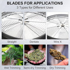 MELONFARM 19 in Bud Leaf Bowl Trimmer, Bud Bowl Trimmer with Switchable Stainless Steel Blades & Clear Visibility Dome, Hand Twist Spin Cutting Bud Trimmer for Buds, Flowers, Hydroponics Plants
