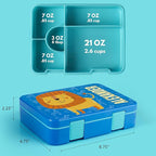 Personalized Bento Box for Kids with Safari Icon and Name - Royal Blue - 5 Compartments Drop-Proof Bento Box, Dishwasher Safe, Made with BPA-Free Materials, Bento Lunch Box for Kids and Toddlers