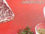 CURTA Cutting Boards for Kitchen, 18" x 12" x 0.5" Red Color Coded Plastic Chopping Board with Anti Slip Surface Dishwasher Safe