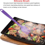 Silicone Spatulas Set, Rubber Spoon Spatula Heat Resistant Spoonula One Piece Design Seamless Spatula Non-Stick Scrapers Baking Mixing Tool (Purple)