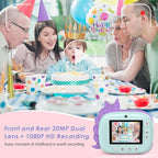 Kids Camera Instant Print, Selfie Digital Camara for Kids with Print Paper & 32G Card, 2.5K Video & Instant Print Camera with Color Pens for DIY, Fun Gift for Girls Boys 3-12 Years Old (Green)
