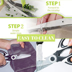 5-Blade Herb Scissors with Kitchen Shears & Peeler, Stainless Steel Multi-Use Tool for Herbs, Meat, Vegetables, Dishwasher Safe, Soft-Grip Handle