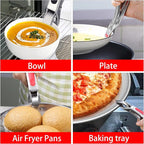 Mu&Ti Hot plate gripper For Instant Pot accessories, For Microwave, Oven,Toaster (Safe for Air Fryer Pans Gripper,Bowls, Egg Custard, Hot Plates) Stainless Steel Heat-Resistant Kitchen Gripper(Silver)