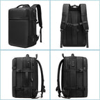 Vacuum Travel Backpack, 70L Expandable Air Vacuum Backpack for Travel, Vacpack Travel Vacuum Bags with Pump, TSA Lock, USB Charging Port, Waterproof