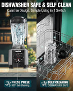 WantJoin Commercial Blender - 200Oz Extra Large Capacity Professional Blender Heavy Duty w/Pure Copper Motor, Dishwasher Safe, 6-Blade Combo, 26000 RPM, Multi Speeds, Smoothie Blenders for Juice