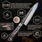 Black Forged Japanese Knives with High Carbon Stainless Steel and Full Tang Pakkawood Handle, Kitchen Knife with Premium Box (5 Inch Paring Knife)