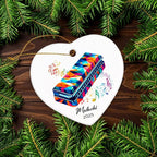 Harmonica Xmas Ceramic Ornaments 2025, Personalized Name & Year Harmonica Musical Ornament Gifts for Music Lovers, Instrumentalist Christmas Ceramic Ornaments Tree, Custom Musician Keepsake Ornament