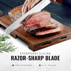 Cutluxe BBQ Carving Knife Set – Brisket Slicing and Boning Knife for Meat Cutting – Professional Knife with Razor Sharp German Steel, Full Tang, Ergonomic Handles – Artisan Series