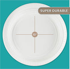 PLASTICPRO Round Plastic Plates Microwaveable, Disposable, White, Dinnerware (400, 10" Inch Plates)