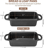 2 in 1 Cast Iron Bread Pan with Lid, Durable Loaf Pans for Baking Homemade Sourdough and Meatloaf, Bread Oven Cast Iron Cookware, Bread Loaf Pan, Sourdough Baking Pan