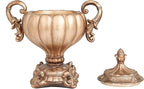 Deco 79 Polystone Solid Decorative Jars, 12" x 8" x 13", Bronze