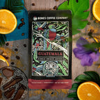 Bones Coffee Company Guatemala Single-Origin, Milk Chocolate, Citrus and Caramel Notes, Ground Coffee Beans, Low Acid Medium Roast Arabica Beans Flavored Coffee, 12 oz Ground
