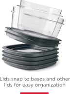 Rubbermaid Premier Food Storage Container, 10 Piece Set, Grey, BPA-Free, Microwave & Dishwasher Safe