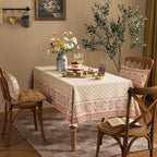 ISAENNE Designer Linen Floral Small Rectangle Tablecloth,Pale Yellow Farmhouse Indoor Table Cloth,Durable Decor Tablecloths for Dining Kitchen Thanksgiving Christmas,55"*71"-Chamonix A