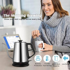1L Electric Gooseneck Kettle, Tea Kettle for Boiling Water, Gooseneck Electric Kettle for Coffee & Tea, Fast Boiling for Pour Over, Auto Shut-Off, Boil-Dry Protection, 360° Rotational Base - Silver