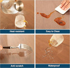 Clear Table Cover Protector Rectangle 16x36 Inch, 1.5mm Transparent Plastic Table Protector Waterproof, Anti-Scratch Clear Desk Mat for Office Desktop Dresser Dining Table, FDA Compliant