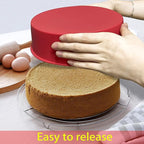 Heart Shaped Cake Pans, 3pcs 6 Inch Silicone Cake Pan for Baking, Heart Molds Silicone Non-Stick Quick Release Suitable, Easy Clean