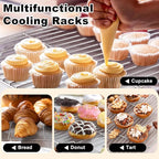 TeamFar Baking Sheet with Rack Set (3 Pans + 3 Racks), 19.6/16/12.5 Inch Stainless Steel Cookie Sheets Baking Pans Trays and Cooling Racks for Cooking Roasting, Non-Toxic & Heavy Duty, Dishwasher Safe