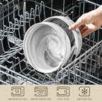 MALACASA Large Marble Grey Ceramic Soup & Salad Bowls Set of 2, 44 OZ (7"), Dishwasher & Microwave Safe, Series REGULAR
