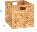 Best Choice Products 13x13in Pack of 5 Cube Storage Baskets, Water Hyacinth Multipurpose Collapsible Organizers, Handwoven Laundry Totes for Laundry, Living Room, Kids Room & Nursery - Natural
