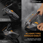 5-Angle Adjustable Knife Sharpener for Kitchen, Scissors & Pocket Knives – Precision 15°-24° Sharpening, Coarse & Fine Slots, Non-Slip Base, Ergonomic Handle, Safe & Easy to Use