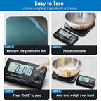Food Scale with Detachable Display, 33lb Stainless Steel Kitchen Scales Digital Weight Grams and Ounces, Digital Food Scales for Kitchen, Baking Scale for Sourdough Bread Cooking, Weight Loss 1g/0.1oz