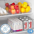 STORi Bliss 10" x 6" Open Clear Pantry Organizer Bin, Set of 4, Plastic Containers with Handle for Kitchen, Fridge, Cabinet, Closet, Bathroom, Undersink Storage Made in USA