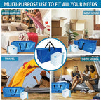 16 Pack Heavy Duty Extra Large Moving Bags with Backpack Straps & Large Vacuum Storage Bags Moving Supply Combo, Moving Totes with Handles & Zippers for Space Saving, Fold Flat, Includes Vacuum Bags