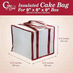 Cakebon 8-Inch Insulated Cake Bag with Ice Pack Sheets – Premium Cooling Solution for Cakes, Pastries & Cupcakes – Durable, Reusable, Moisture-Proof Design for Bakers & Food Deliveries (1-pack)