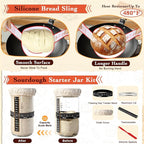 Sourdough Starter Kit, Sourdough Bread Baking Supplies, Sourdough Kit Home and Kitchen, Sourdough Bread Basket, Sourdough Starter Jar,Sour Dough Kit Tools,Bread Proofing Basket, Sourdough Jar