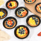 8 Pcs 4 Inch Mini Pie Pan Pie Tins Round Mini Tart Pans, Carbon Steel Mini Pizza Pan Nonstick Quiche Pans for Baking Small Bakeware Set for Oven & Dishwasher Safe