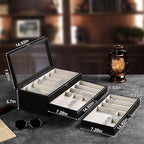 Knife Display Case, 3-Layer Pocket Knife Case Display & Storage Knives, Solid Wood Knife Case for Collections, Gift for Boyfriend Fathers Day Birthday Gifts(Black)