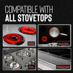 Hell's Kitchen Hybrid Fry Pan, Tri-Clad Stainless and Nonstick Ceramic PFAS Free, no PFOA, no PTFE, no Teflon, Non Toxic Cookware, Metal Utensil Safe, All Cooktops, Oven Safe (6 Piece Set with Lids)