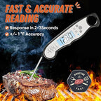 Digital Meat Thermometer, Waterproof Instant Read Food Thermometer for Cooking and Grilling. Kitchen Gadgets, Accessories with Backlight & Calibration for Candy, BBQ Grill, Liquids, Beef, Turkey