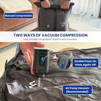 Vacuum Bags for Travel, IP67 Reusable Vacuum Seal Bags for Clothing with Electric Pump, Vacuum Seal Packing cube for Suitcases, Backpack & Travel (2PC+Pump)