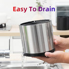 Utensil Holder, 360°Rotating Kitchen Utensil Holder For Counter,Cooking Silverware Organizer Stainless Steel Caddy Flatware Spoon Spatula Tool Cutlery Container