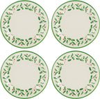 Lenox 863669 Holiday 4-Piece Melamine Dinner Plate Set, Christmas Dinnerware, Hosting