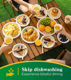 125 Count Compostable Paper Plates, 6 Inch Heavy Duty Disposable Plates by Biodegradable Bagasse, Dessert Plates Bulk for Party | Microwave-Safe | Soak-Resistant, Cut Resistant