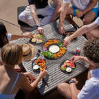 Madesmart Dipware Reusable Dining Plate/Serving Tray for Appetizers and Snacks, Food-Safe Appetizer Serving Platter with Removable Dip Bowl, Red