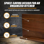 YeloIris Wooden Magnetic Knife Holder - Dual - Sided Stand with Enhanced Magnets for Multifunctional Kitchen Knife Storage - Stylish, Durable, and Strong (Knives Not Included) - 12" x 9" - 3.48 lbs