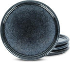 Stone Lain Eden 4-Piece Salad Plate Set Stoneware, Dark Blue