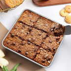 LIANYU 2 Pack 9 x 9 Inch Square Cake Pan, Stainless Steel Baking Lasagna Brownie Bread Pan, Square Bakeware for Birthday Party Wedding, Oven & Dishwasher Safe